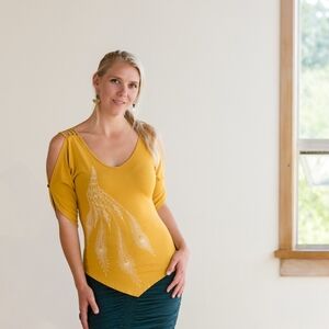 Leom Designs Open Shoulder Top in Dusty Rose